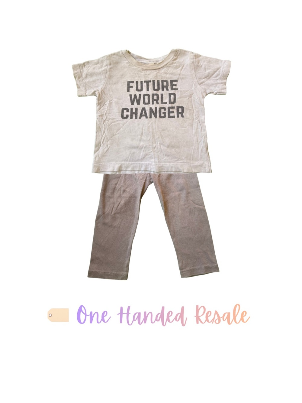 🌎 Future World Changer Bella Canvas Toddler Tee Primary Light Grey Pants 18-24M